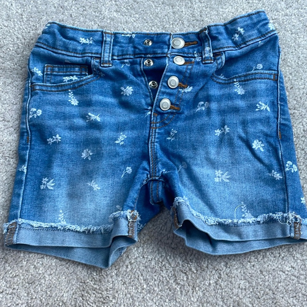 Girls Floral Denim Bermuda Shorts Size 7
